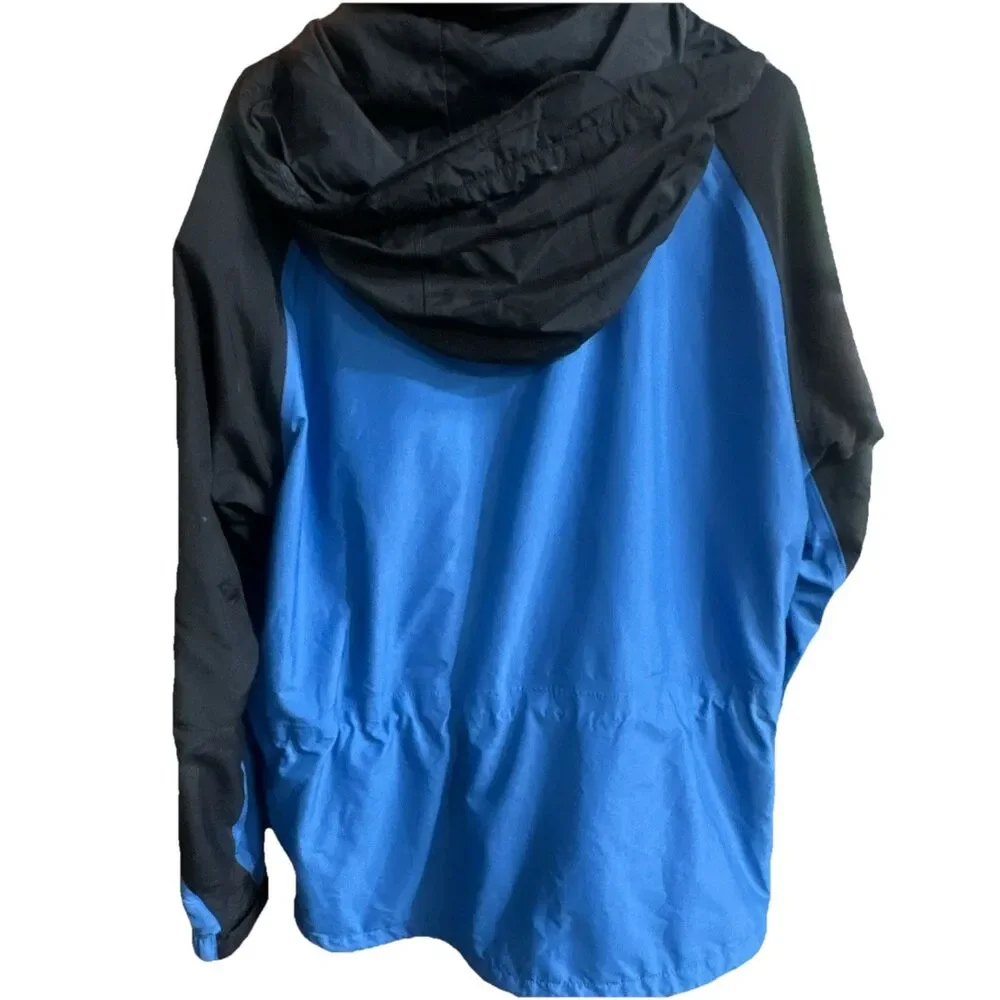 The North Face HyVent Hooded Rain Jacket Mens XL Blue Black Waterproof Coat